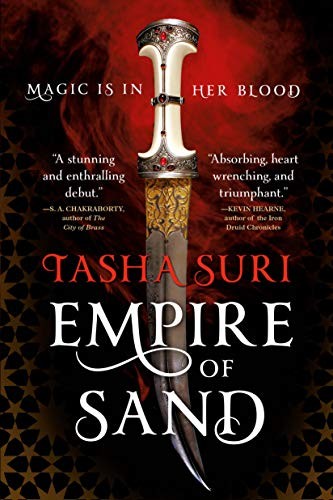 Empire of Sand cover by Tasha Suri - Mughal-inspired dark fantasy where an arranged marriage is the empire's ritual instrument and the vow neither party can break is the romance's structure